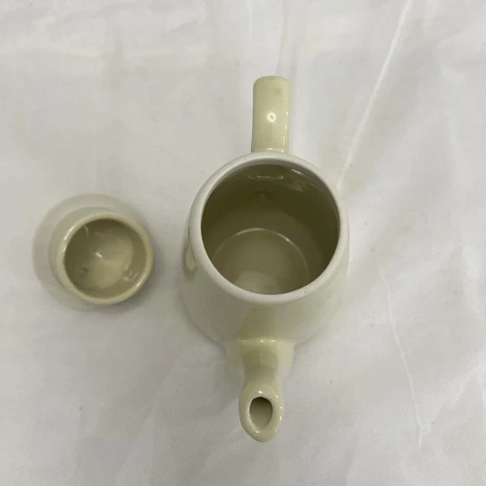 Vtg MCM Hall Pottery Coffee Tea Pot Butter Yellow USA Cottage Granny Chic Farm